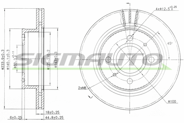 Disque de frein SIGMAUTO DBB301V