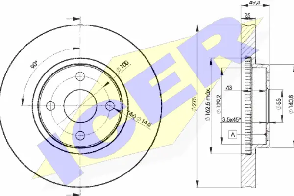 Disque de frein ICER 78BD1320-2