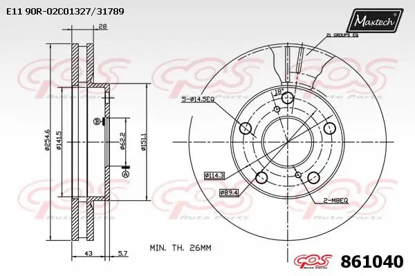 Disque de frein MAXTECH 861040