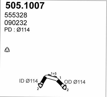 Tuyau d'échappement ASSO 505.1007