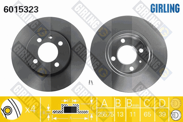 Disque de frein GIRLING 6015323