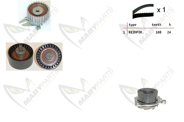 Pompe à eau + kit de courroie crantée MABYPARTS OBKWP0114