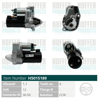 Démarreur HOFFER H5015189