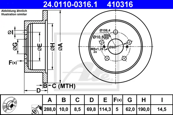 Disque de frein ATE-APAC 24.0110-0316.1