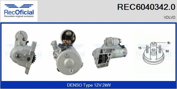 Démarreur RECOFICIAL REC6040342.0