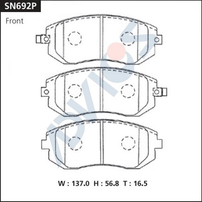 Kit de plaquettes de frein, frein à disque ADVICS SN692P
