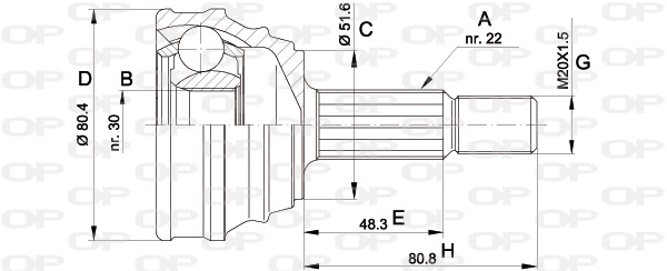 Jeu de joints, arbre de transmission OPEN PARTS CVJ5190.10