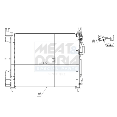 Condenseur, climatisation MEAT & DORIA 991126