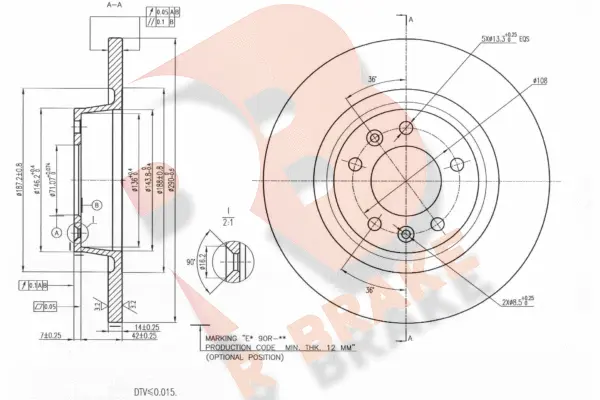 Disque de frein R BRAKE 78RBD24623