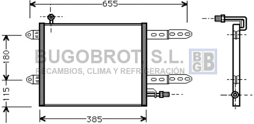 Condenseur, climatisation BUGOBROT 62-VW5150