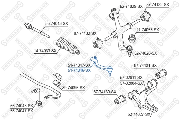 Rotule de barre de connexion STELLOX 51-74046-SX
