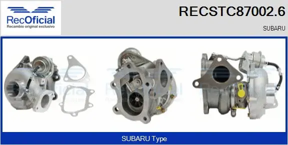 Turbocompresseur, suralimentation RECOFICIAL RECSTC87002.6