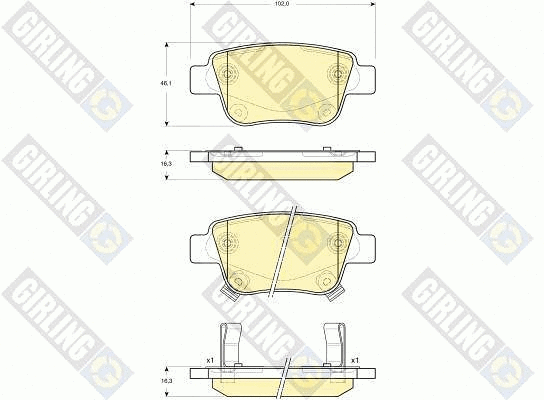 Kit de plaquettes de frein, frein à disque GIRLING 6133374