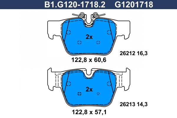 Kit de plaquettes de frein, frein à disque GALFER B1.G120-1718.2