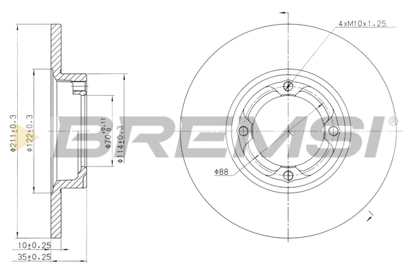 Disque de frein BREMSI CD6418S