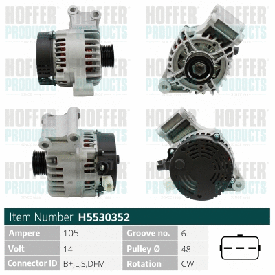 Alternateur HOFFER H5530352