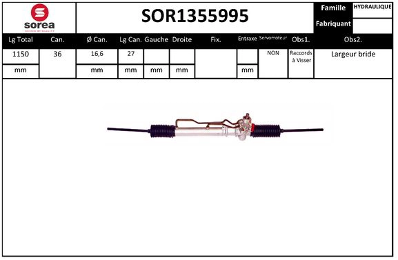 Crémaillère de direction EAI SOR1355995
