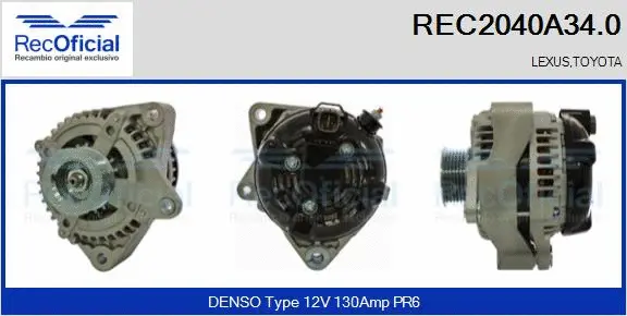 Alternateur RECOFICIAL REC2040A34.0