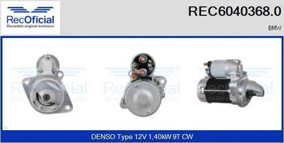 Démarreur RECOFICIAL REC6040368.0