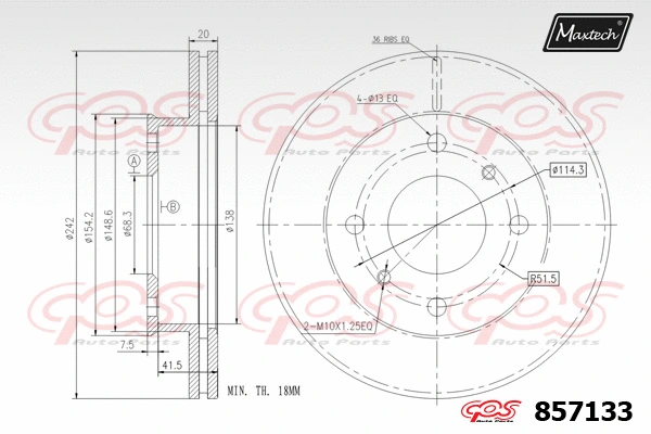 Disque de frein MAXTECH 857133