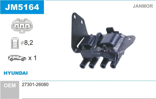 Bobine d'allumage JANMOR JM5164