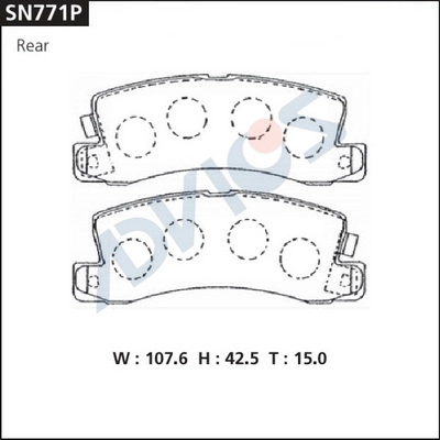 Kit de plaquettes de frein, frein à disque ADVICS SN771P