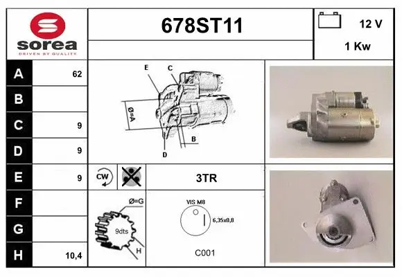 Démarreur STARTCAR 678ST11