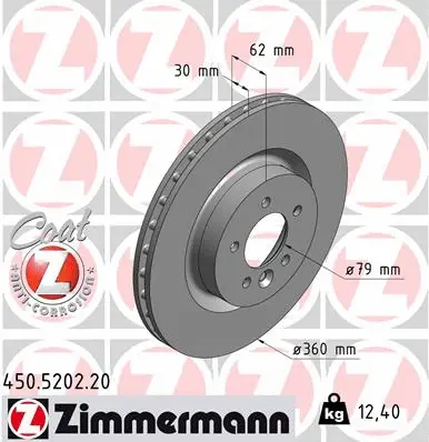 Disque de frein ZIMMERMANN 450.5202.20