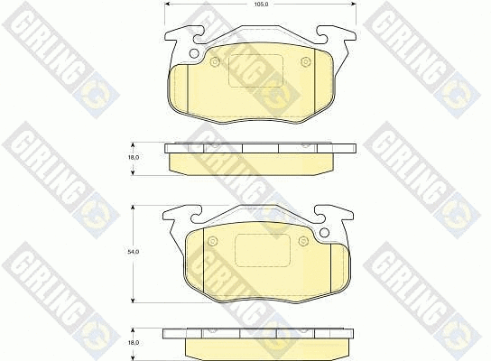 Kit de plaquettes de frein, frein à disque GIRLING 6116154