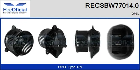 Pulseur d'air habitacle RECOFICIAL RECSBW77014.0