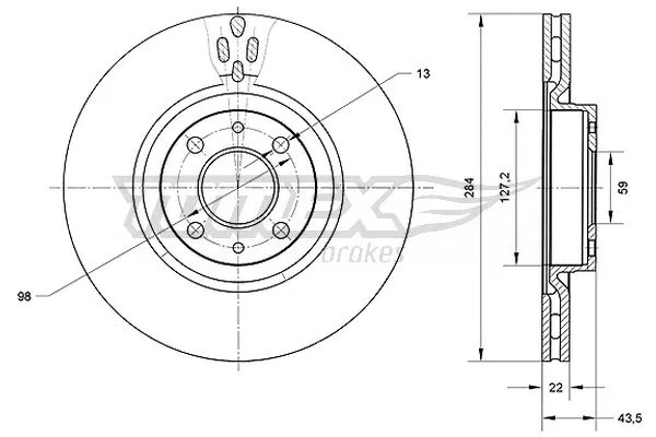 Disque de frein TOMEX Brakes TX 70-83