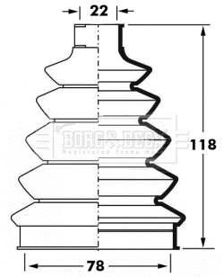 Jeu de joints-soufflets, arbre de commande BORG & BECK BCB6060