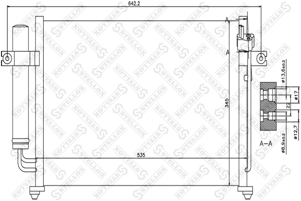 Condenseur, climatisation STELLOX 10-45027-SX
