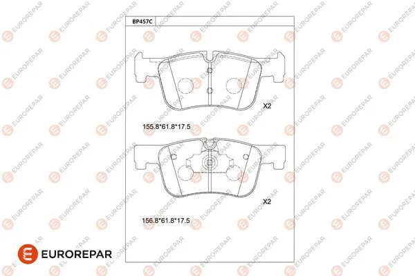 Kit de plaquettes de frein, frein à disque EUROREPAR 1681234580