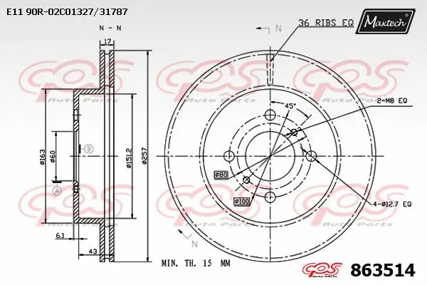 Disque de frein MAXTECH 863514