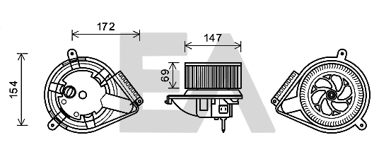 Moteur électrique, pulseur d'air habitacle EACLIMA 42A50010