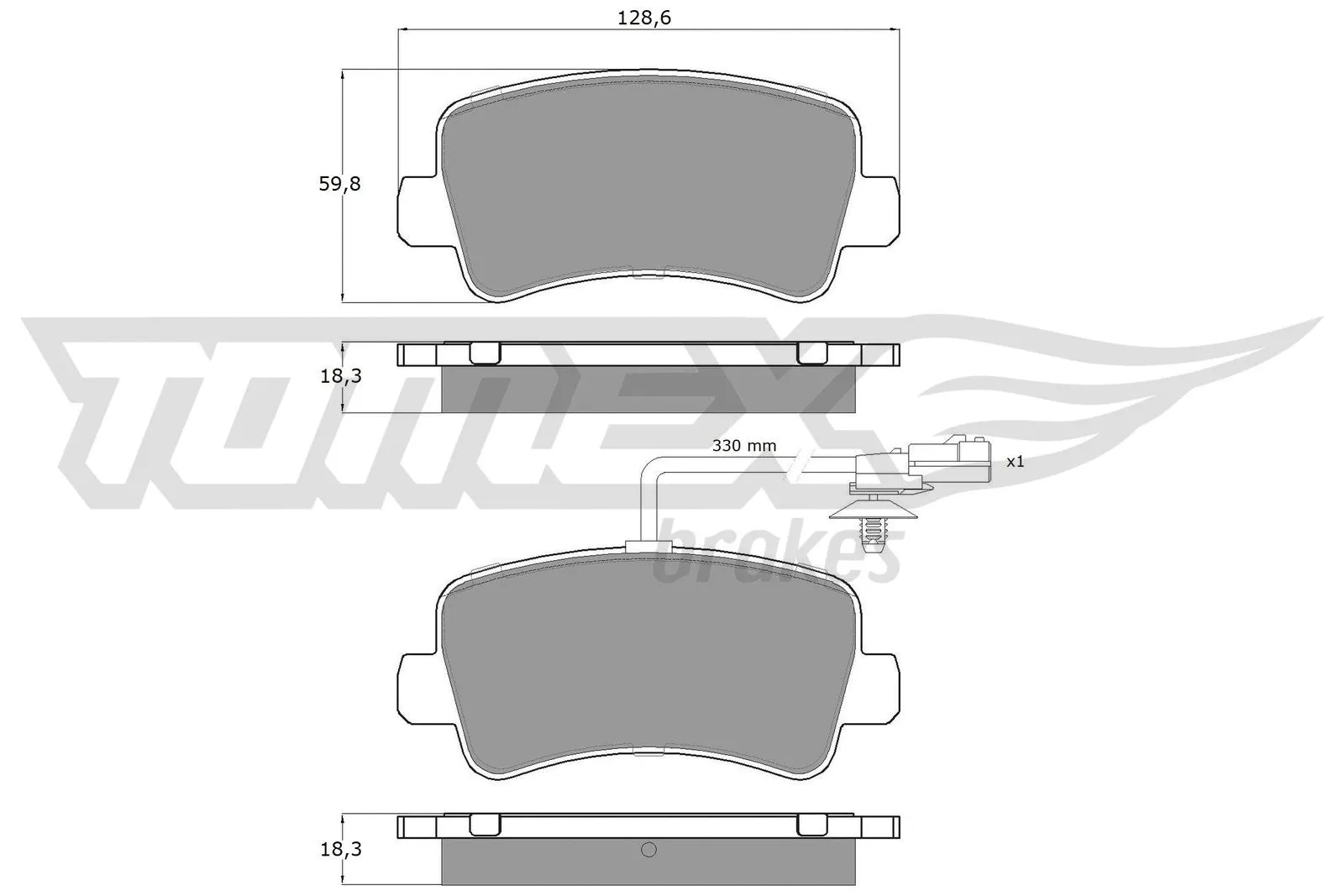 Kit de plaquettes de frein, frein à disque TOMEX Brakes TX 16-48