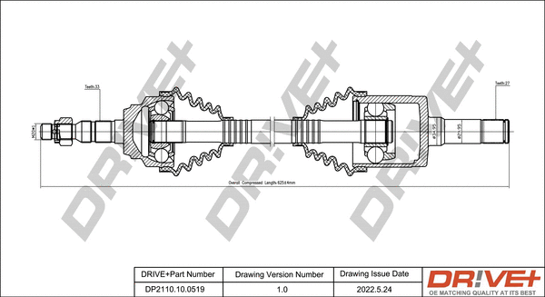 Arbre de transmission Dr!ve+ DP2110.10.0519
