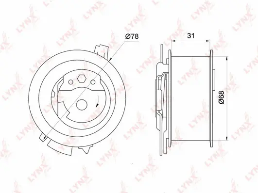 Poulie de tension, courroie crantée LYNXAUTO PB-1246