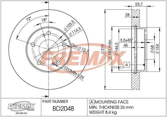 Disque de frein FREMAX BD-2048
