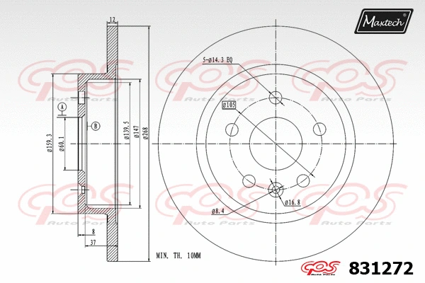 Disque de frein MAXTECH 831272