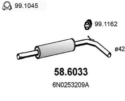 Silencieux central ASSO 58.6033