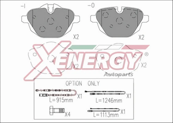 Kit de plaquettes de frein, frein à disque AP XENERGY X41242
