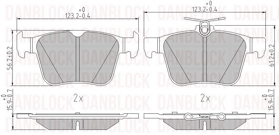 Kit de plaquettes de frein, frein à disque DANBLOCK DB 511120