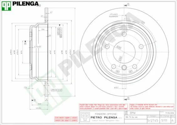 Disque de frein PILENGA 5111