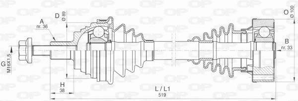 Arbre de transmission OPEN PARTS DRS6418.00