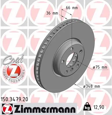 Disque de frein ZIMMERMANN 150.3479.20