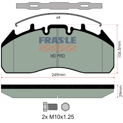Kit de plaquettes de frein, frein à disque FRAS-LE PD/196-K019-HD