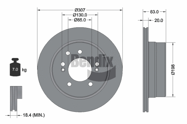 Disque de frein BENDIX Braking BDS2299
