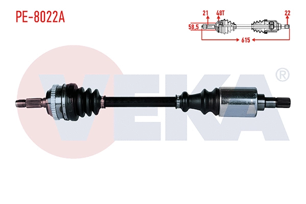Arbre de transmission VEKA PE-8022A